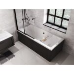 Azura home design - baignoire quadro 170 / 175 / 180 / 190 cm avec tablier noir - 190cm Azura home design - baignoire quadro 170 / 175 / 180 / 190 cm avec tablier noir - 190cm