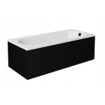 Baignoire trinita avec tablier noir 150 / 160 / 170 x 75 - 160cm