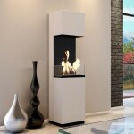 Azura home design - cheminée bio - éthanol sur pieds sierra en blanc 170 cm - vitrage: avec Azura home design - cheminée bio - éthanol sur pieds sierra en blanc 170 cm - vitrage: avec