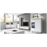 Azura home design - ensemble meuble tv nordi 160 cm blanc brillant - chne
