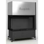 Azura home design - insert  bois d'angle volcano 2bl / pth noir 93 cm - gauche