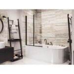 Azura home design - pare baignoire prime - 2 volets 90 x 140 cm