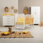 Azzurra lit evolution glam gris 9 en 1 avec matelas et set tessile havane