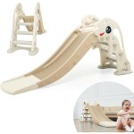 Baby vivo - toboggan pour enfants / toboggan - dauphin en caf / marron