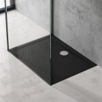 Doporro - bac � douche 75x100 receveur de douche antiglisse rectangulaire noir lucia02ar 75x100x4cm