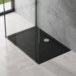 Doporro - bac  douche 80x100 receveur de douche antiglisse rectangulaire noir lucia02ar 80x100x4 + bonde ...