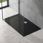 Doporro - bac  douche antiglisse receveur de douche rectangulaire noir acrylique faro2 75x100x4cm