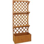 Bac � fleurs sur�lev� avec treillis et �tag�res jardini�re brise - vue naturel balcon 177 x 77 x 33 cm ...