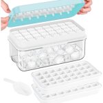 Bacs à glaçon avec couvercle, moule à glaçons de 64 grilles - sans bpa, bacs à glaçons carrés faciles ... Bacs à glaçon avec couvercle, moule à glaçons de 64 grilles - sans bpa, bacs à glaçons carrés faciles ...