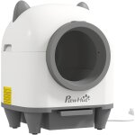Bac  litire autonettoyante pour chat - maison de toilette autonettoyante - 80l - blanc gris