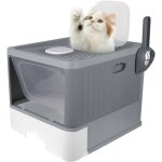 Bac litire chat, bac  litire ferm, filtre et pelle  litire, compartiment infrieur amovible pour ...