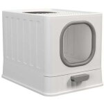 Bac liti�re chat ferm�: maison de toilette pour chats xxl anti odeur - caisse liti�re ferm�e grande taille, ...