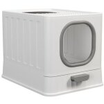 Bac liti�re chat ferm�: maison de toilette pour chats xxl anti odeur - caisse liti�re ferm�e grande taille, ...