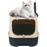 Bac à litière chat fermé avec pelle - grande maisonnette hygiénique et discrète pour chat - 37x49x37 ... Bac à litière chat fermé avec pelle - grande maisonnette hygiénique et discrète pour chat - 37x49x37 ...