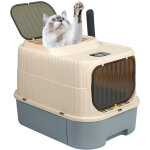 Bac � liti�re chat ferm� avec pelle - grande maisonnette hygi�nique et discr�te pour chat - 37x49x37 ...