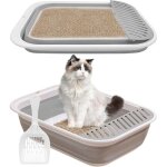 Bac à litière pour chat, grande maison de toilette pliable avec pelle à litière, portable, entrée basse, ... Bac à litière pour chat, grande maison de toilette pliable avec pelle à litière, portable, entrée basse, ...