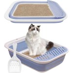 Bac à litière pour chat, grande maison de toilette pliable avec pelle à litière, portable, entrée basse, ... Bac à litière pour chat, grande maison de toilette pliable avec pelle à litière, portable, entrée basse, ...