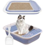 Bac � liti�re pour chat, grande maison de toilette pliable avec pelle � liti�re, portable, entr�e basse, ...