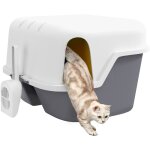 Bac � liti�re pour chat maison de toilette pour chat couvercle sup�rieur verrouillable et ouvrable 50 ...