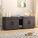 Bac  litire pour chat, meubles de bac  litire cachs, maison intrieure pour animaux de compagnie ...