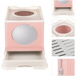 Bac litire chat, wc pour chats, bac  litire avec pelle - maison de toilette pliable pour chat - pp ...
