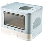 Bac  litire ferm pour chat, maison de toilette, plateau amovible, pelle, brosse, pour grand chat, ...