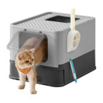 Bac  litire ferm pour chat, maison de toilette, plateau amovible, pelle, brosse, pour grand chat, ...