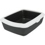 Trixie - bac  litire gris fonc avec rebord 37 x 47 x 15 cm pour chats