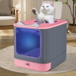 Bac a litiere maison de toilette chat ferm�e plateau amovible pelle st�rilisation et d�sodorisation aux ...