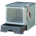 Haloyo - bac � liti�re pliable pour chat, maison de toilette pour chat, avec toit ouvrant et pelle, vert ...