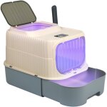 Bac � liti�re avec st�rilisation uv ferm�e anti - odeur grande maisonnette hygi�nique 37x49x37cm inclut ...