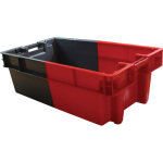 Bac long gerbable et emboitable bicolore rouge et gris 66l - l2g