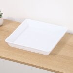 Bac � plantes en plastique blanc 1515 cm bac � �gouttement carr� bac � fleurs adapt� � l'int�rieur et ...