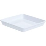 Bac � plantes en plastique blanc 22 x 22 cm, bac � �gouttement carr�, bac � fleurs adapt� � l'int�rieur ...
