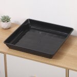 Bac � plantes en plastique noir 1212cm bac � �gouttement carr� bac � fleurs adapt� � l'int�rieur et � ...