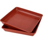 Bac � plantes en plastique rouge brique 3030cm bac � �gouttement carr� bac � fleurs adapt� � l'int�rieur ...