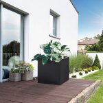 Bac  plantes vaargel acier galvanis 60 x 60 x 60 cm noir casa. pro