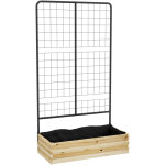 Bac potager avec treillis en bois naturel 80x38x145 cm, , naturel