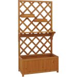 Bac potager avec treillis avec �tag�re et 2 bacs suspendus 135 x 70 x 30 cm jardini�re ext�rieure en ...