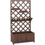 Bac potager avec treillis avec �tag�re et 2 bacs suspendus 135 x 70 x 30 cm jardini�re ext�rieure en ...