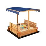 Bac � sable en bois de sapin avec toit et 2 bancs amovibles bac � sable avec conception sans fond & doublure ...