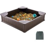 Mophorn - bac  sable avec couvercle, 48, 6 x 48, 6 x 12, 4 po, bac  sable carr, bac  sable en pehd ...