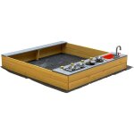 Home deluxe - bac  sable avec kitchenette ludique cooky - naturel