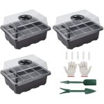 Bac � semis d�marrage de semis plateau, 3pcs bo�te de germination mini serre pour semis avec d�me d'humidit� ...