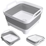 Bac � vaisselle pliable de 9 l avec bouchon de vidange, �vier portable et pliable pour le camping, id�al ...