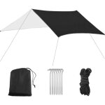 B�che anti - pluie tarp 3x3 m - toile imperm�able pour camping, randonn�e, abri ext�rieur (noir)