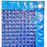 B�che � bulles piscine 7x4 m oxo dark blue 500 microns - bord�e 4 c�t�s + oeillets pos�s + b�chette protection ...