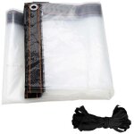 B�che imperm�able transparente avec oeillets 3x2m mat�riau pvc pliable d'ext�rieur �tanche, ind�chirable ...