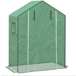 Bche de remplacement serre de jardin dim. 140l x 73l x 190h cm - 2 fentres, porte zippe enroulable ...
