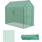 Bche de remplacement serre de jardin dim. 140l x 213l x 190h cm - 2 fentres, porte zippe enroulable ...